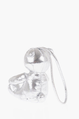 Silver Effect Keychain in the Shape of a Teddy Bear