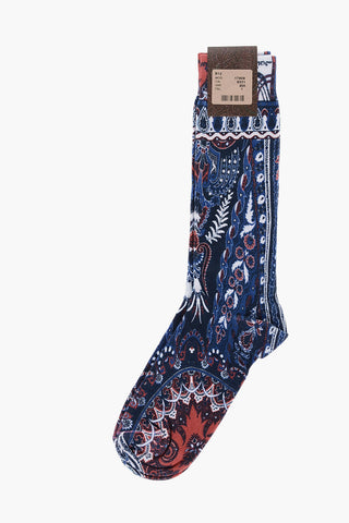 Patterned Cotton Blend Long Socks