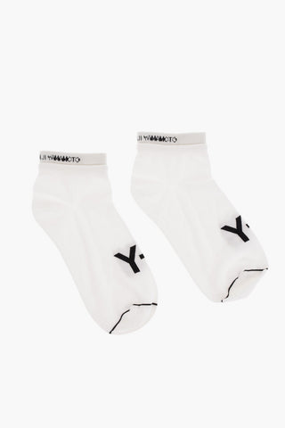 Y-3 YOHJI YAMAMOTO Calzini in Misto Cotone con Logo a Contrasto