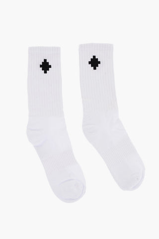 Ribbed Long Socks with Embroidered Logo