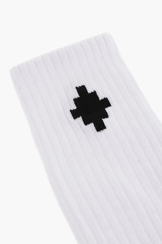 Ribbed Long Socks with Embroidered Logo