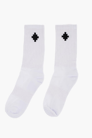 Ribbed Long Socks with Embroidered Logo