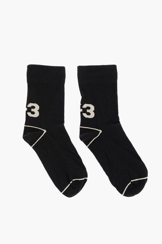 Y-3 YOHJI YAMAMOTO Cotton Blend Socks with Contrasting Logo