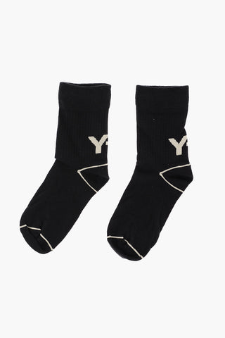 Y-3 YOHJI YAMAMOTO Cotton Blend Socks with Contrasting Logo