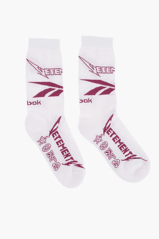 REEBOK Calzini Lunghi in Misto Cotone Ricamati
