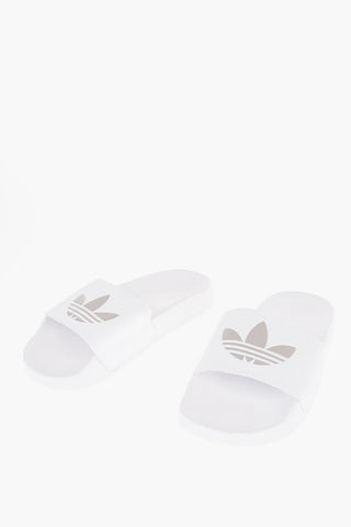 Faux Leather ADILETTE LITE Slides with Silver-Tone Logo