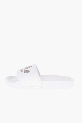 Faux Leather ADILETTE LITE Slides with Silver-Tone Logo