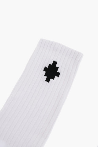 Ribbed Long Socks with Embroidered Logo