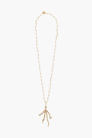 Gold-Tone Brass Necklace with Octopus Pendant