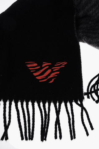 EMPORIO Two-Tone Cashmere Scarf with Fringes