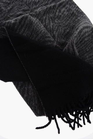EMPORIO Two-Tone Cashmere Scarf with Fringes