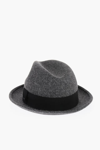 Cappello Homburg in Feltro di Coniglio a Tinta Unita