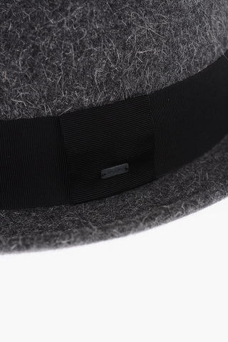 Cappello Homburg in Feltro di Coniglio a Tinta Unita