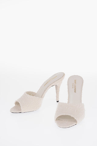leather covered with terry cloth Mules 11cm