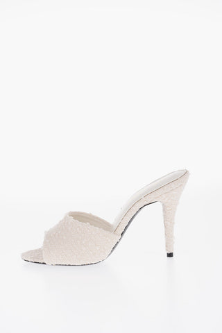 leather covered with terry cloth Mules 11cm