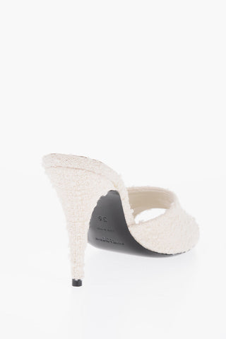 leather covered with terry cloth Mules 11cm