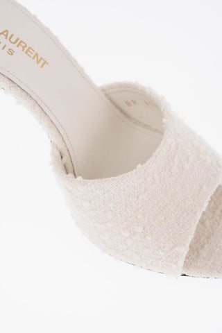 leather covered with terry cloth Mules 11cm