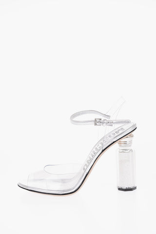 COUTURE! Faux Leather Ankle Strap Sandals with Heel Pepper Shaker Filled with Glitter 11,5cm