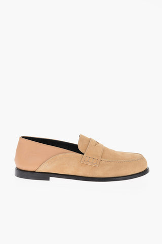 Suede Boat Deck Shoes with Textured Leather Detail