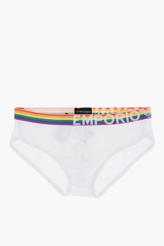 EMPORIO Stretch Cotton Brief with Multicolored Elastic Waistband
