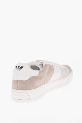 EMPORIO Color Block Suede Low-Top Sneakers