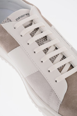 EMPORIO Color Block Suede Low-Top Sneakers