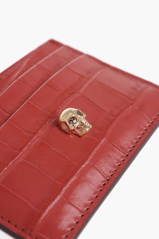 Portacarte SKULL in Pelle Stampa Cocco