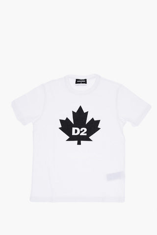 T-Shirt Girocollo con Logo Stampato a Contrasto