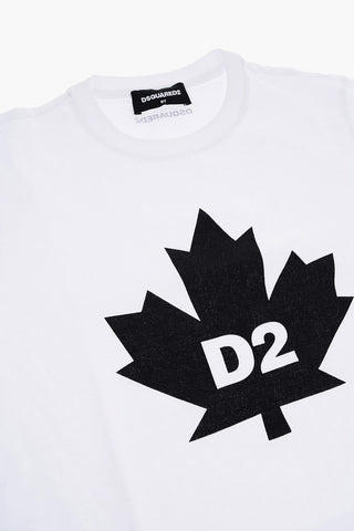 T-Shirt Girocollo con Logo Stampato a Contrasto