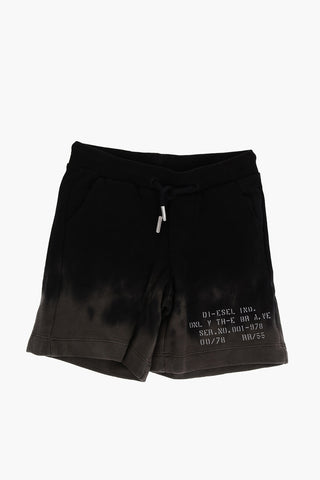 Acid Wash Effect Brushed Cotton Shorts
