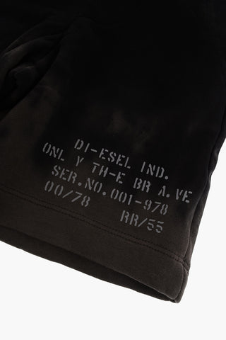 Acid Wash Effect Brushed Cotton Shorts