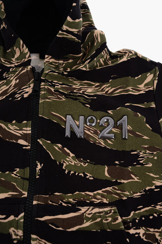 Camouflage Hoodie with Embossed Logo