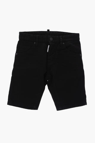 BLACK BULL Dark Wash Shorts with Tone On Ton Button