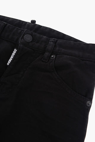 BLACK BULL Dark Wash Shorts with Tone On Ton Button