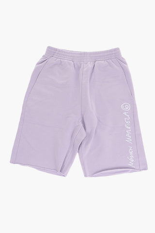 MM6 Brushed Cotton Shorts with Embroidered Logo