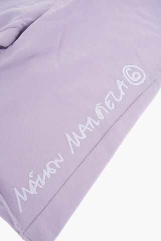 MM6 Brushed Cotton Shorts with Embroidered Logo