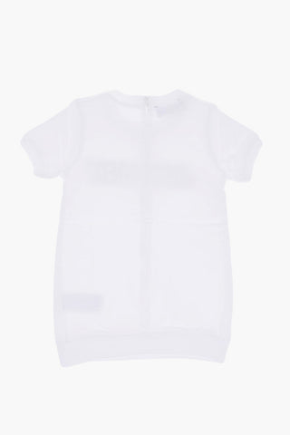 Short Sleeve Sweat Dress with Printed Logo