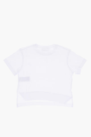 Solid Color Crew-neck T-Shirt with Contrasting Print