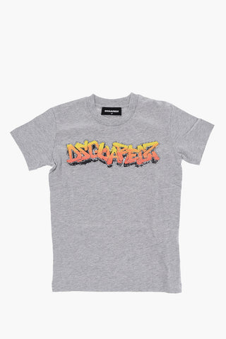 Cotton COOL FIT Crew-neck T-Shirt with Printed Logo