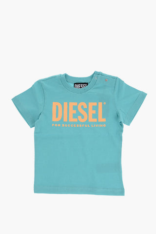 T-Shirt Girocollo con Logo Stampato a Contrasto