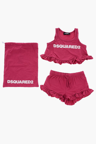 Set Pigiama Top e Shorts con Volant