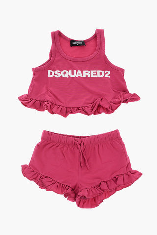Set Pigiama Top e Shorts con Volant