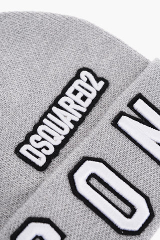 ICON Beanie in Misto Lana con Logo in Rilievo