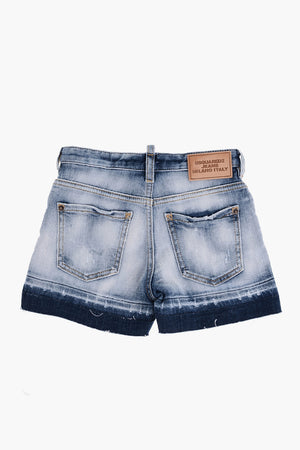 Shorts in Denim Stretch Effetto Vintage