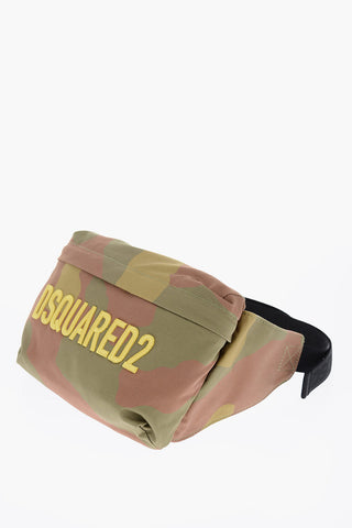 Marsupio Camouflage con Logo in Rilievo