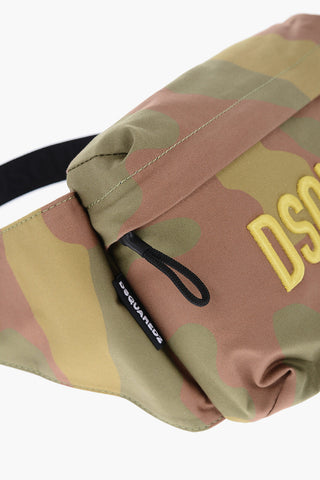 Marsupio Camouflage con Logo in Rilievo