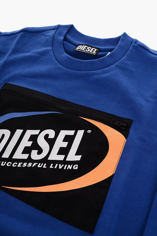 Crew-neck Sweatshirt with Front Pocket
