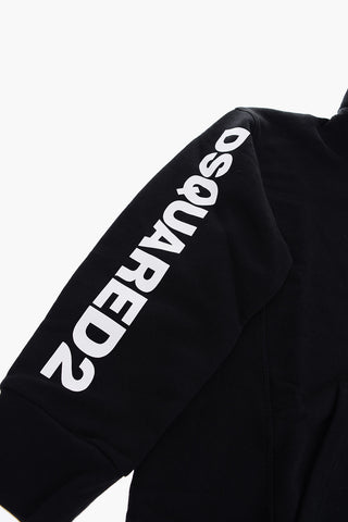 Sweat Dress with Patch Pocket and Hood