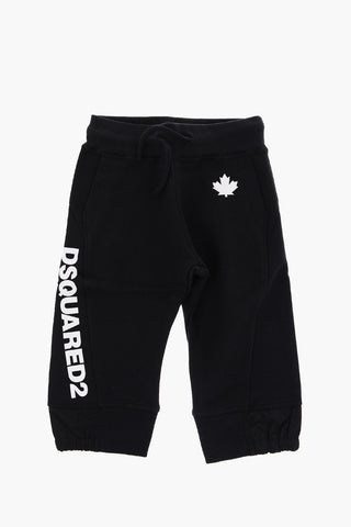 Solid Color Joggers with Printed Contrasting Logo