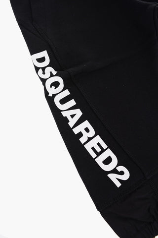 Solid Color Joggers with Printed Contrasting Logo